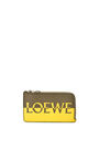 LOEWE Signature coin cardholder in calfskin Laurel Green/Lemon