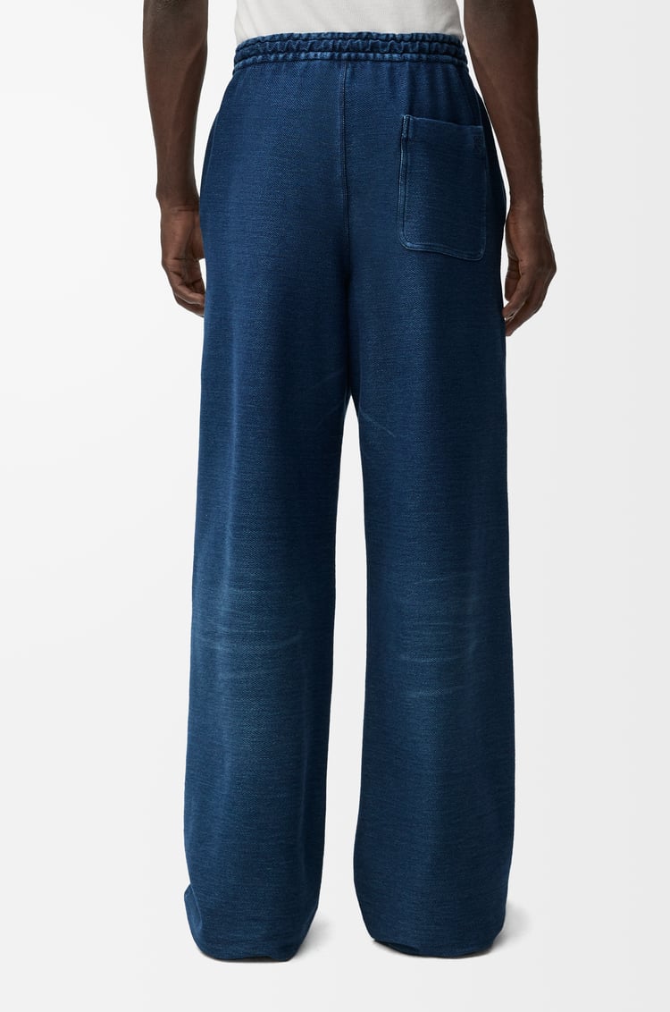 LOEWE Pantalon à liens de serrage en coton Bleu Indigo