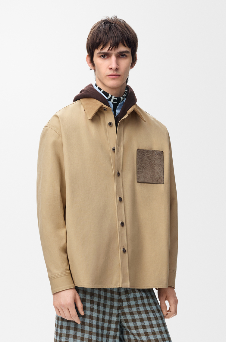 LOEWE Overshirt in cotton canvas Beige