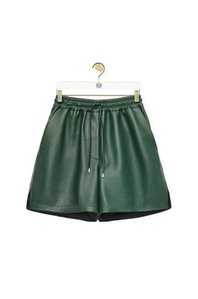 LOEWE Elasticated shorts in nappa Bottle Green