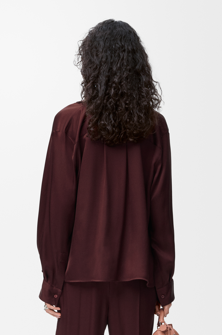LOEWE Blusa da pigiama in seta Bordeaux