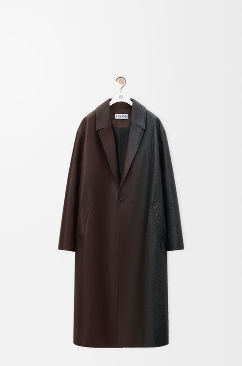 LOEWE Abrigo en piel napa de ternera Marrón Oscuro