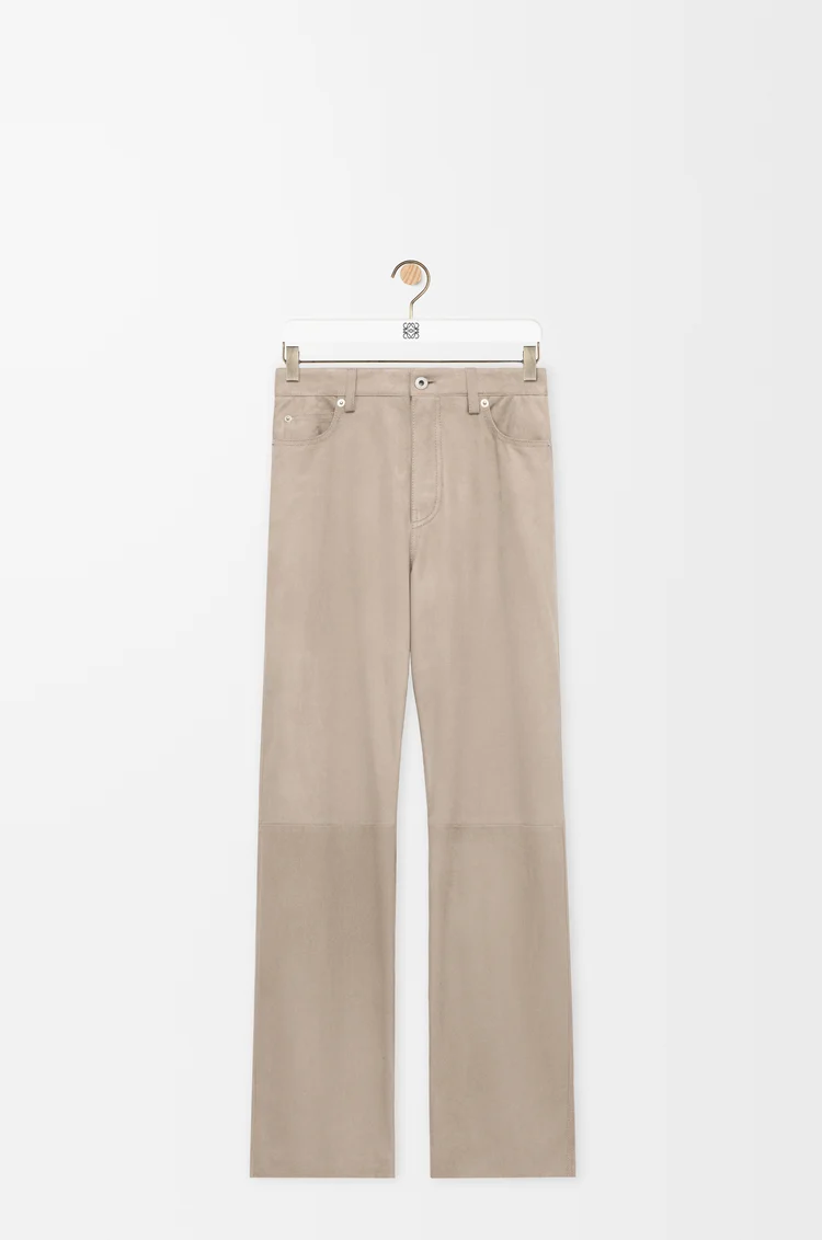 LOEWE Pantalón en ante de piel de cabra Beige Oscuro