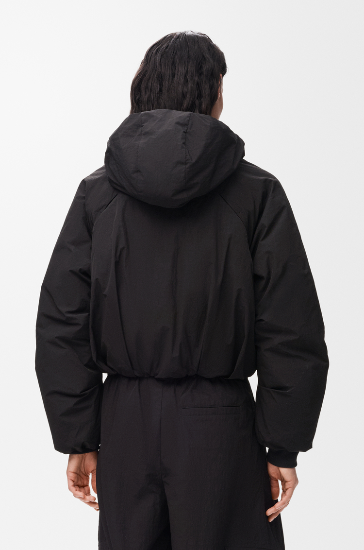 LOEWE Cropped puffer jacket in technical shell Black