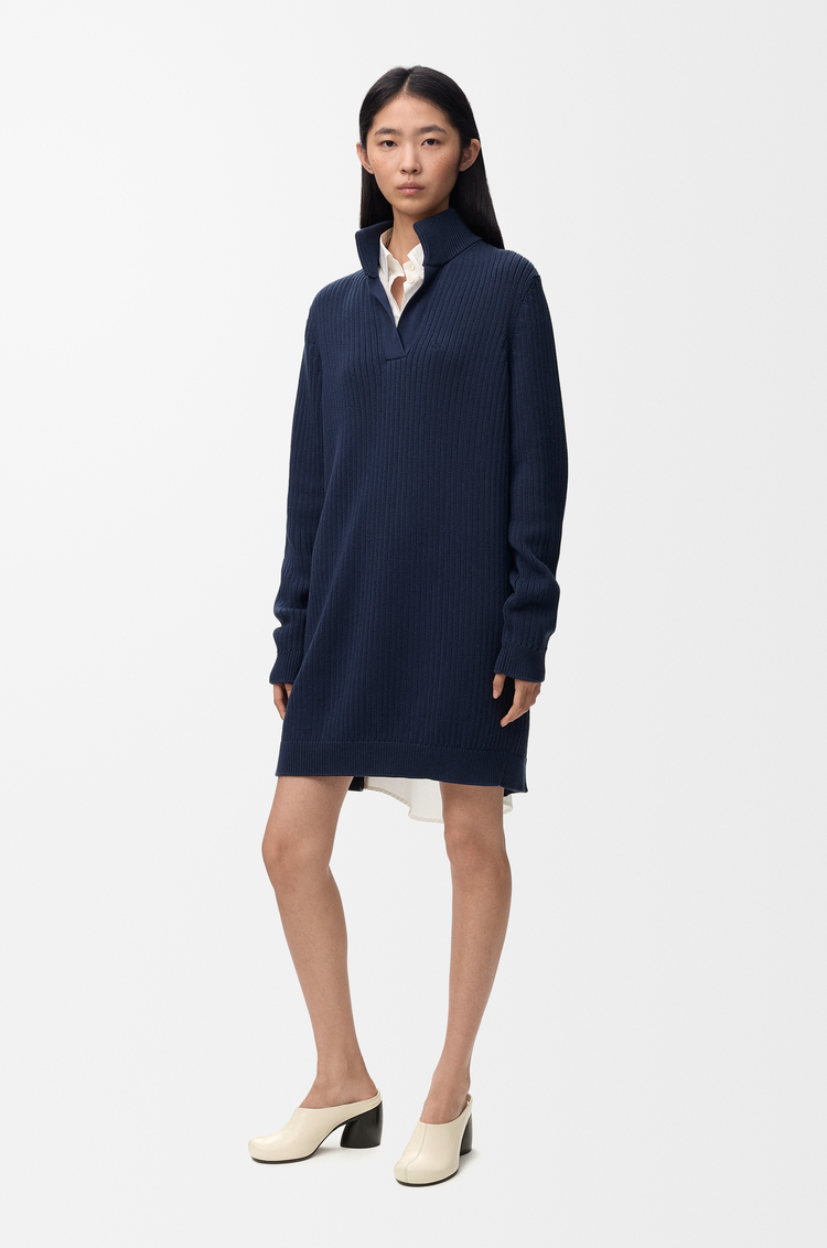 LOEWE Dress in cotton Dark Blue