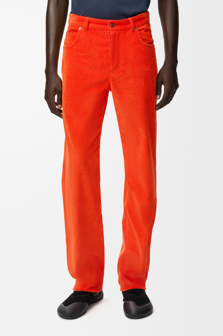 LOEWE Trousers in cotton corduroy Orange