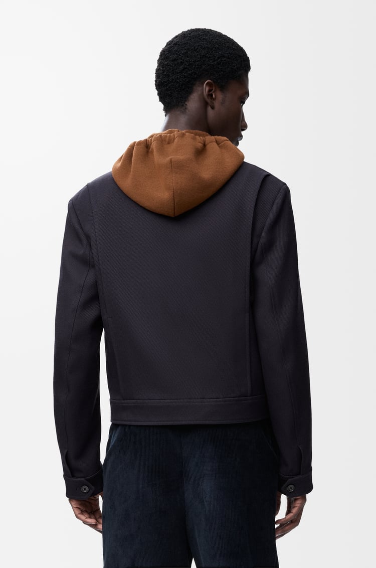 LOEWE Giacca con zip in lana Blu Navy Scuro