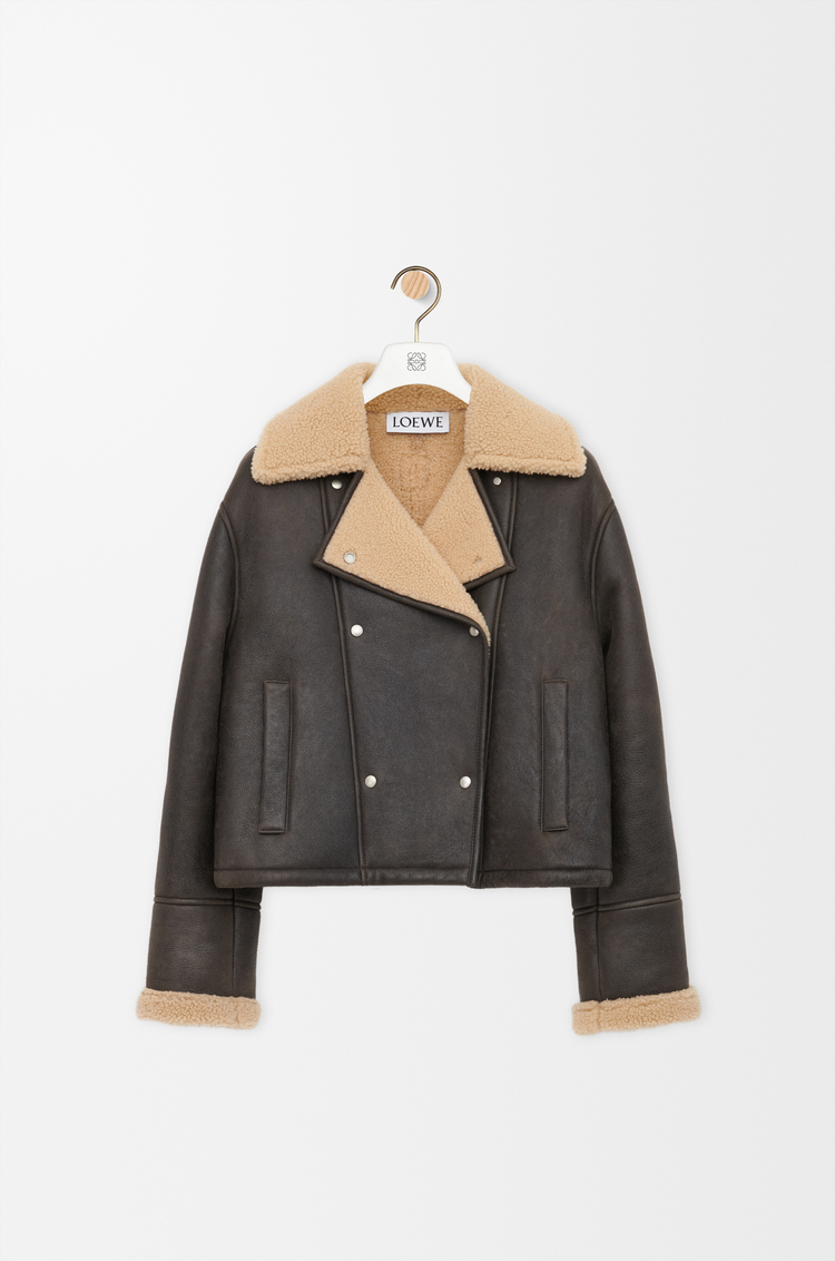 LOEWE 剪羊毛夹克 棕色/米色