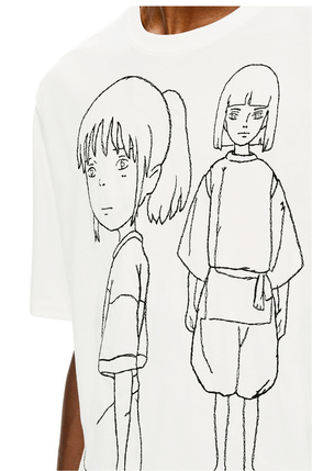 LOEWE Chihiro embroidered T-shirt in cotton White/Black plp_rd