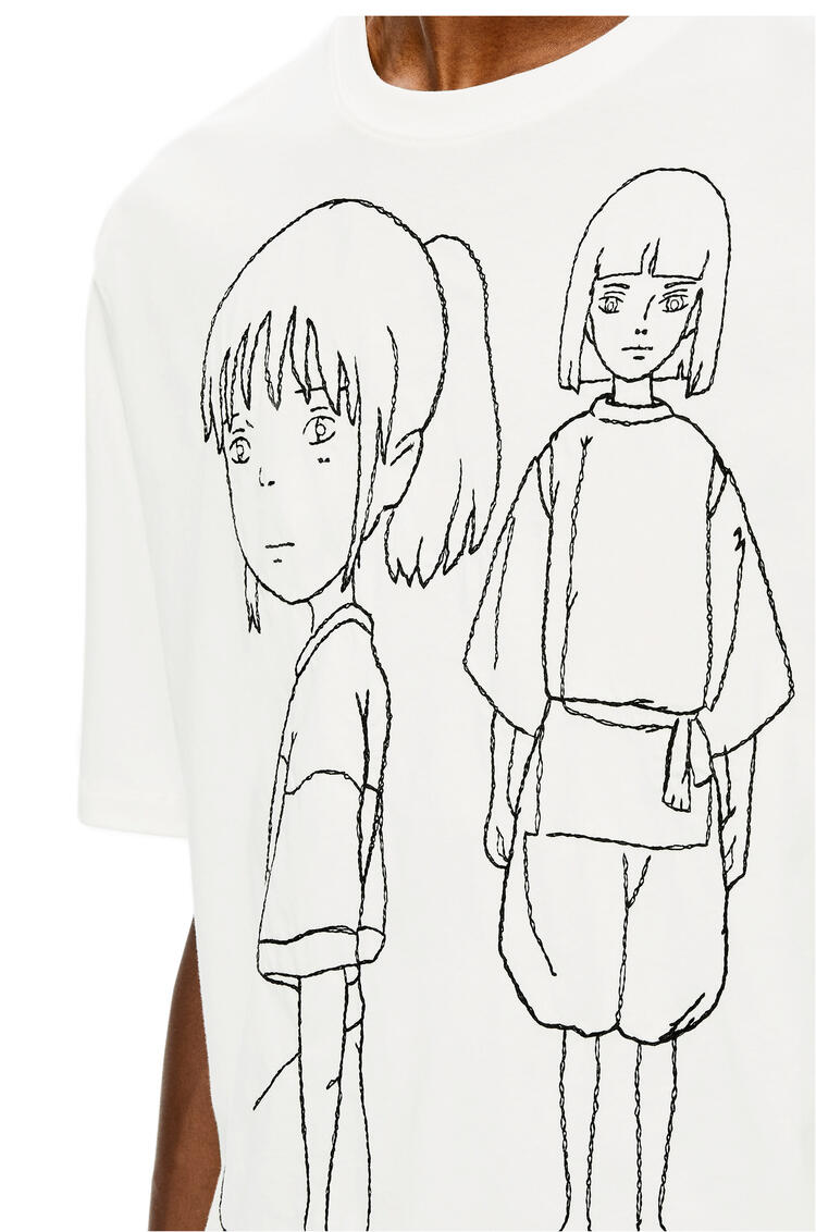 LOEWE Chihiro embroidered T-shirt in cotton White/Black pdp_rd