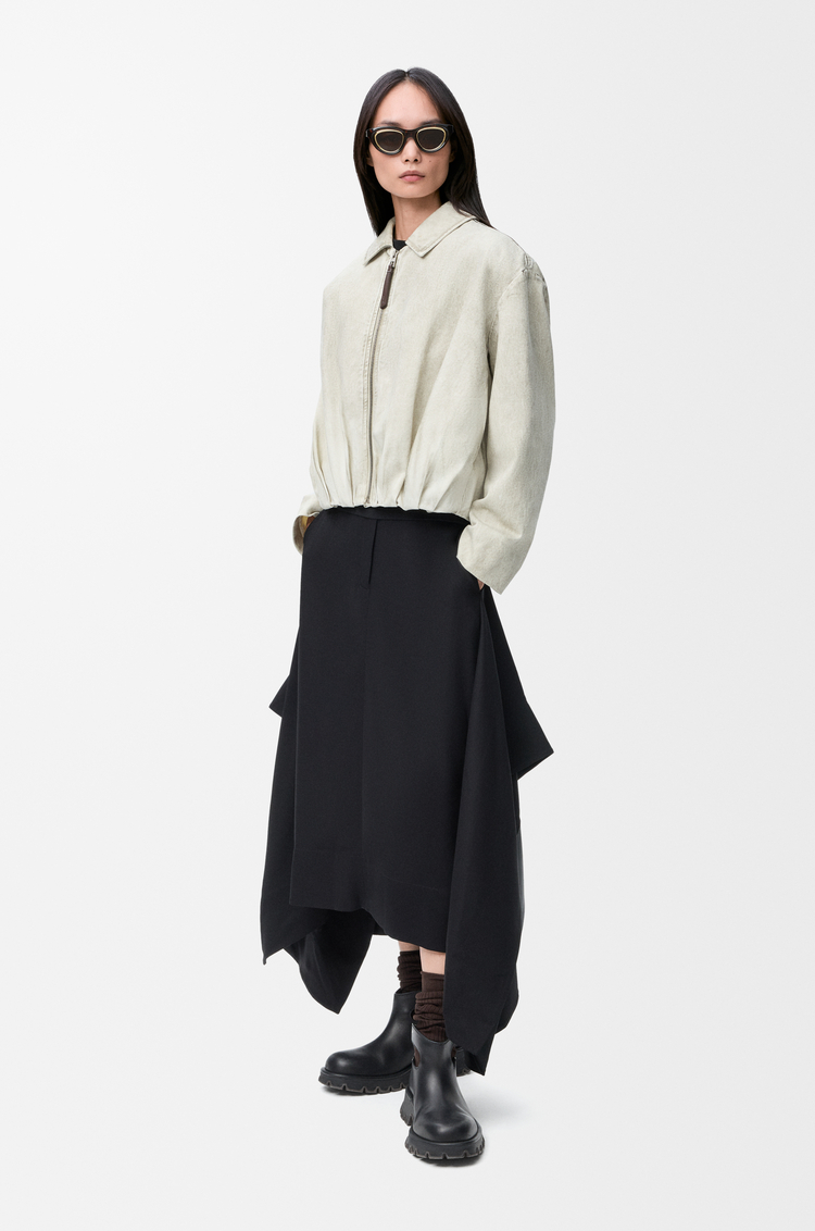LOEWE Skirt in stretch viscose Black
