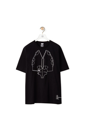 LOEWE Camiseta en algodón con elefante bordado Negro plp_rd