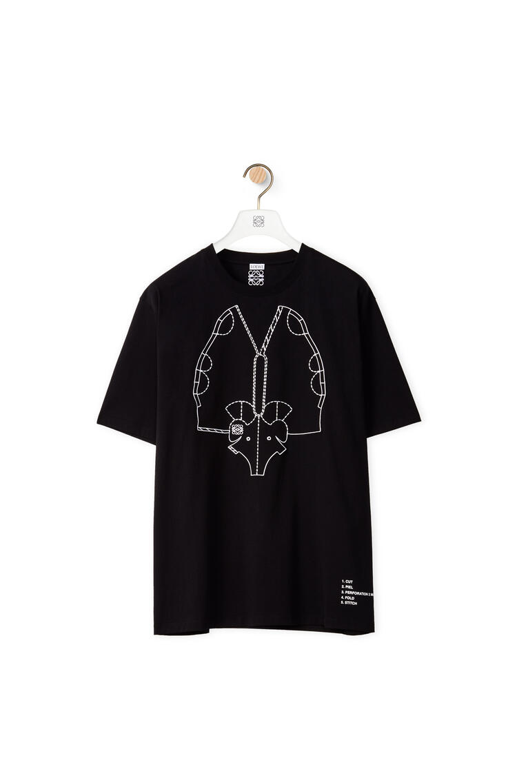 LOEWE Camiseta en algodón con elefante bordado Negro pdp_rd