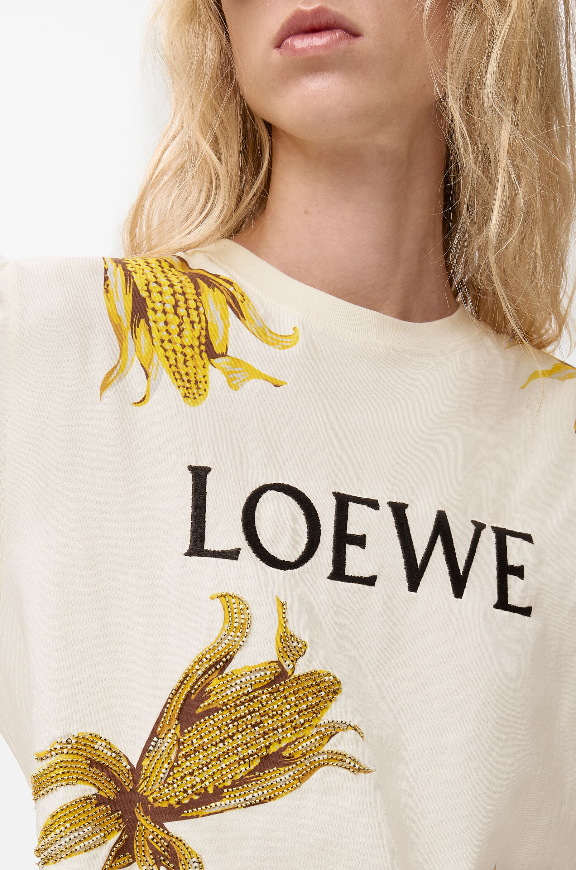 Embellished T-shirt in cotton Beige - LOEWE APAC official website