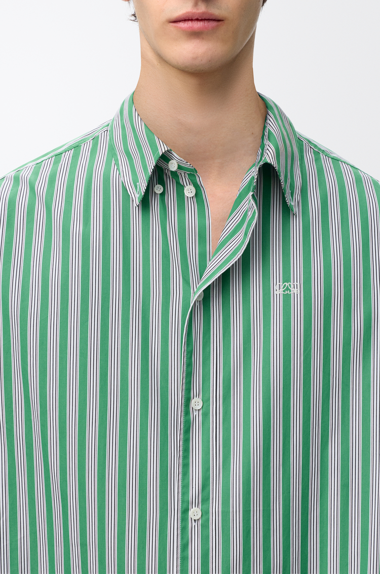 LOEWE Shirt in cotton Green/White