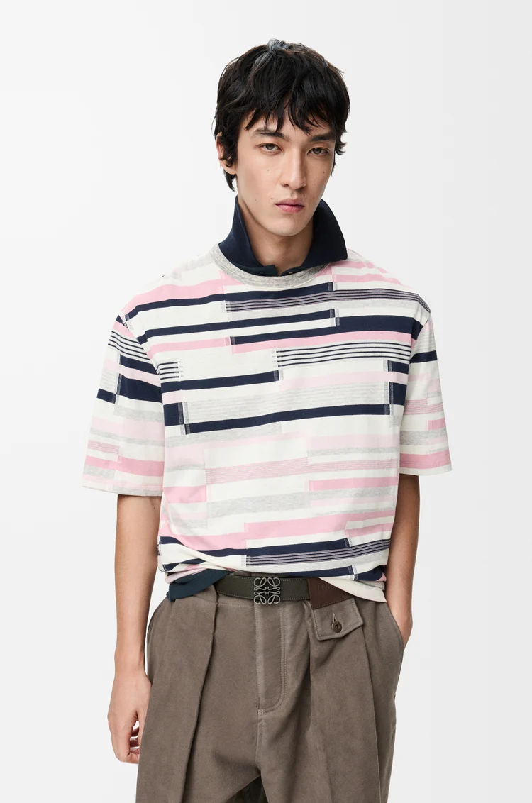 LOEWE Reversible Anagram belt in supple grained calfskin Dark Khaki/Black/Dark Pal