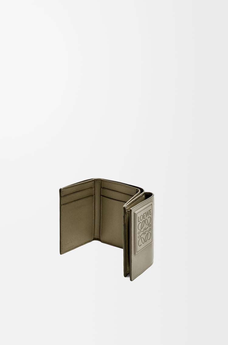 LOEWE Trifold wallet in satin calfskin Khaki Green