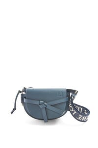 LOEWE Mini Gate Dual bag in soft calfskin and jacquard Onyx Blue/S