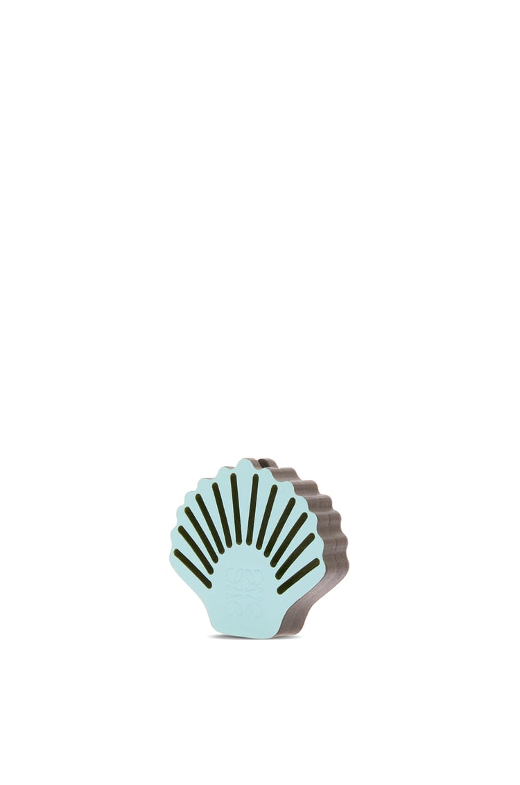 LOEWE Shell dice in calfskin Light Sea Green/Tan