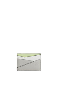 LOEWE Puzzle plain cardholder in classic calfskin Ash Grey/Light Celadon