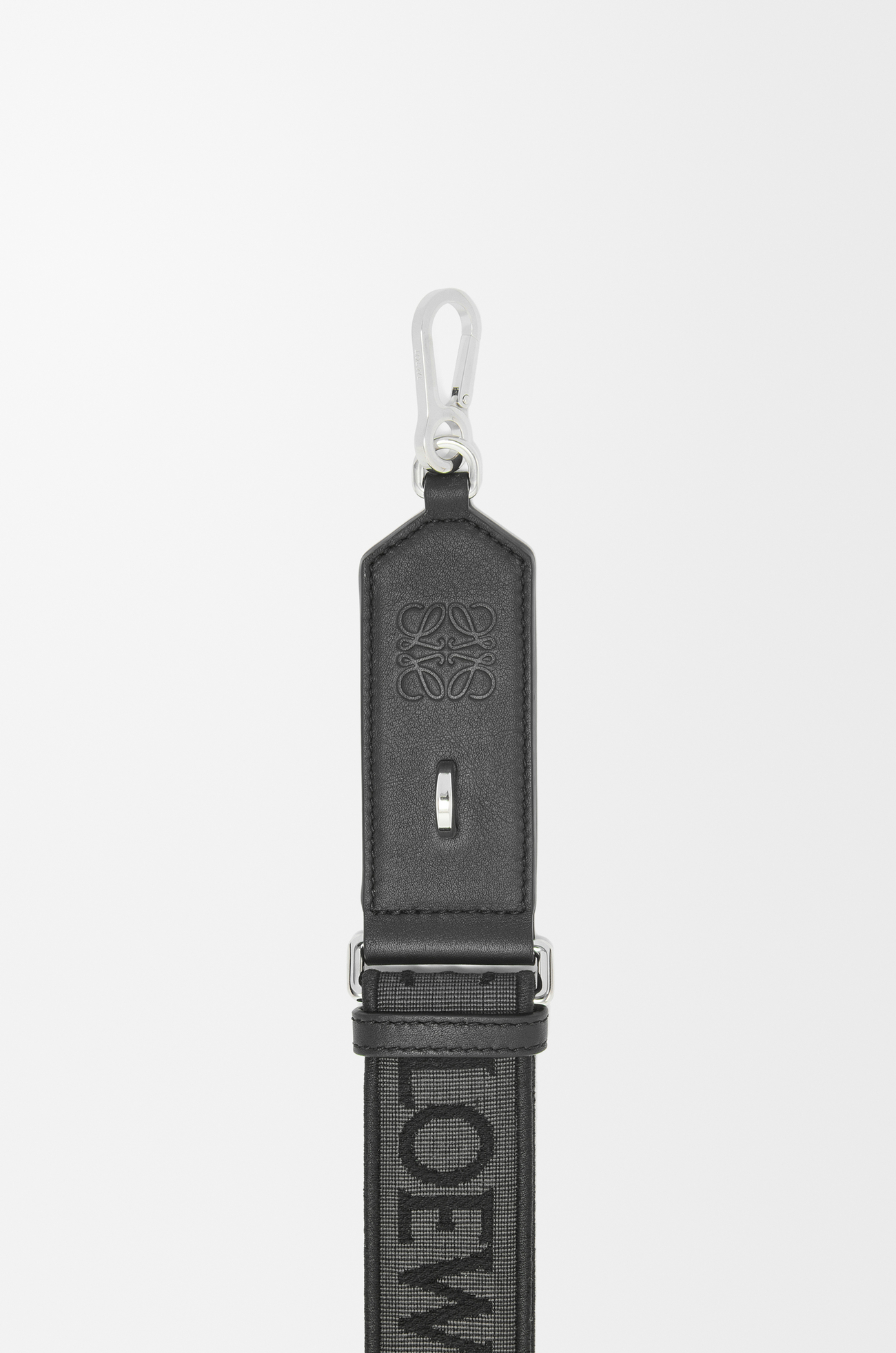 LOEWE Anagram Riemen aus Jacquard und Kalbsleder Anthrazit/Schwarz