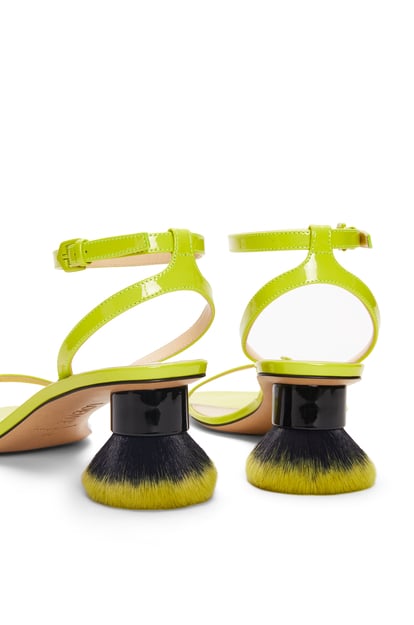 LOEWE Petal brush heel sandal in patent lambskin Lime plp_rd