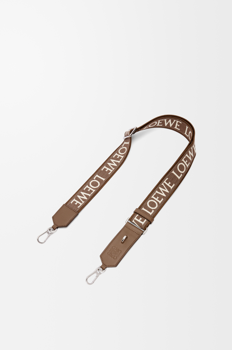 LOEWE Anagram strap in jacquard and calfskin Winter Brown