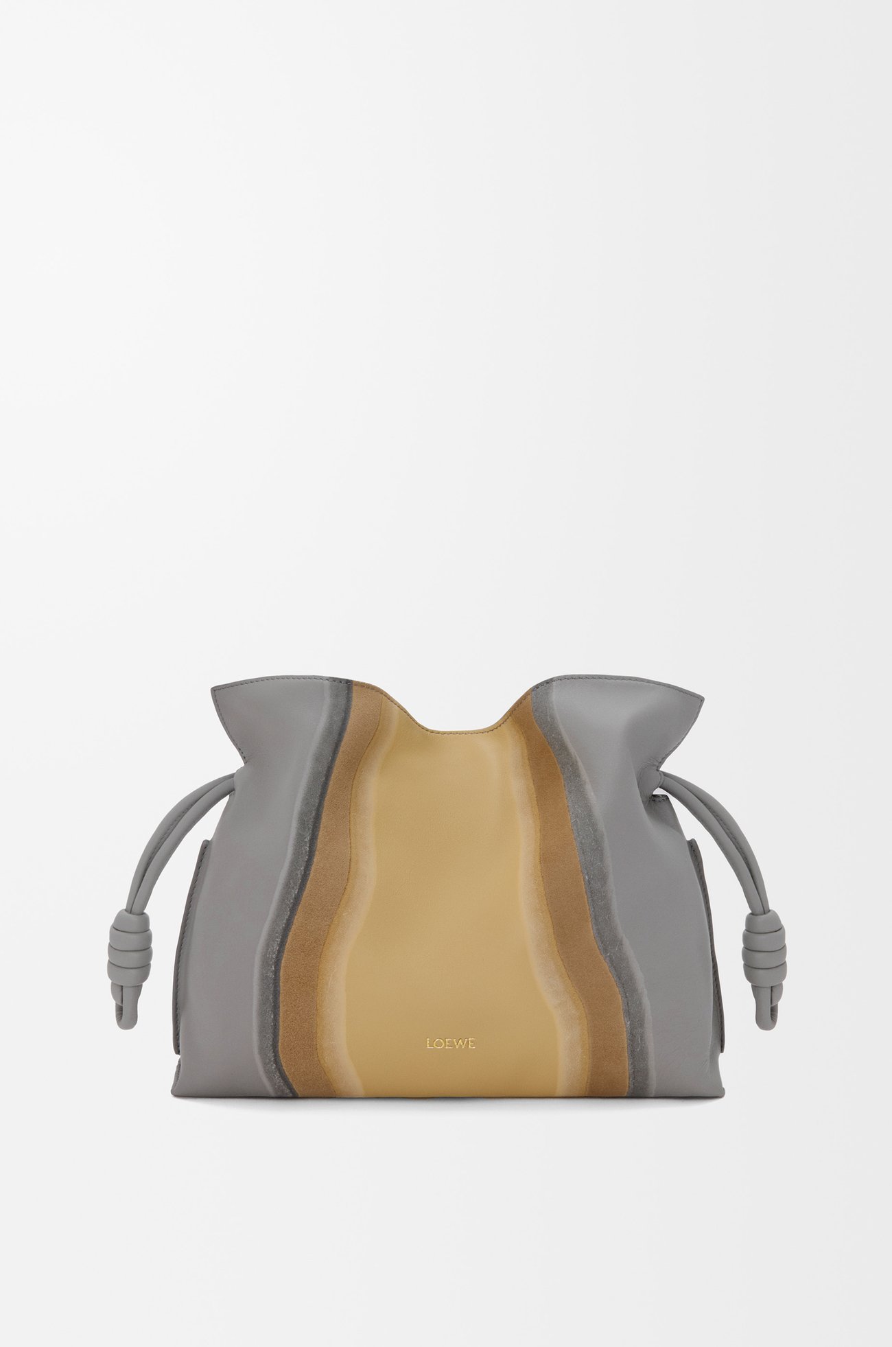 LOEWE フラメンコクラッチ（ナパカーフ） スパークリンググレー/バター