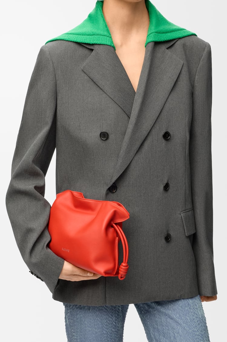 LOEWE Mini Flamenco clutch in nappa calfskin Sunrise Orange