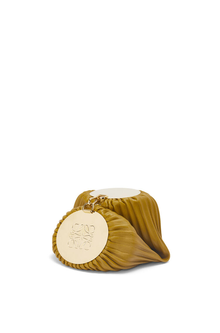 LOEWE Bracelet pouch in nappa calfskin and brass Ochre pdp_rd