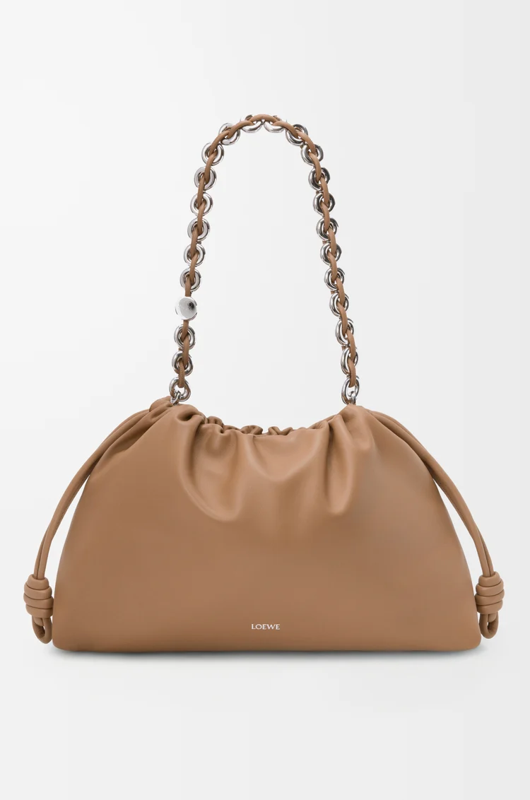 LOEWE Large Flamenco purse in mellow nappa lambskin Mocha