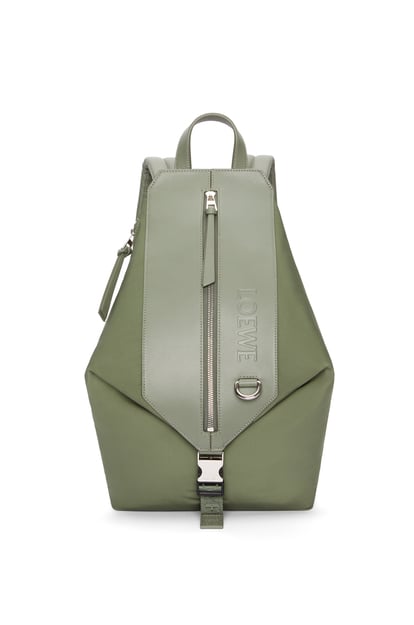 LOEWE Small Convertible backpack in nylon and calfskin Khaki Green