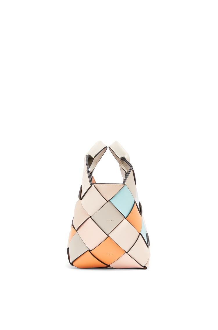 LOEWE Small Surplus Leather Woven basket bag in calfskin Apricot/Gold