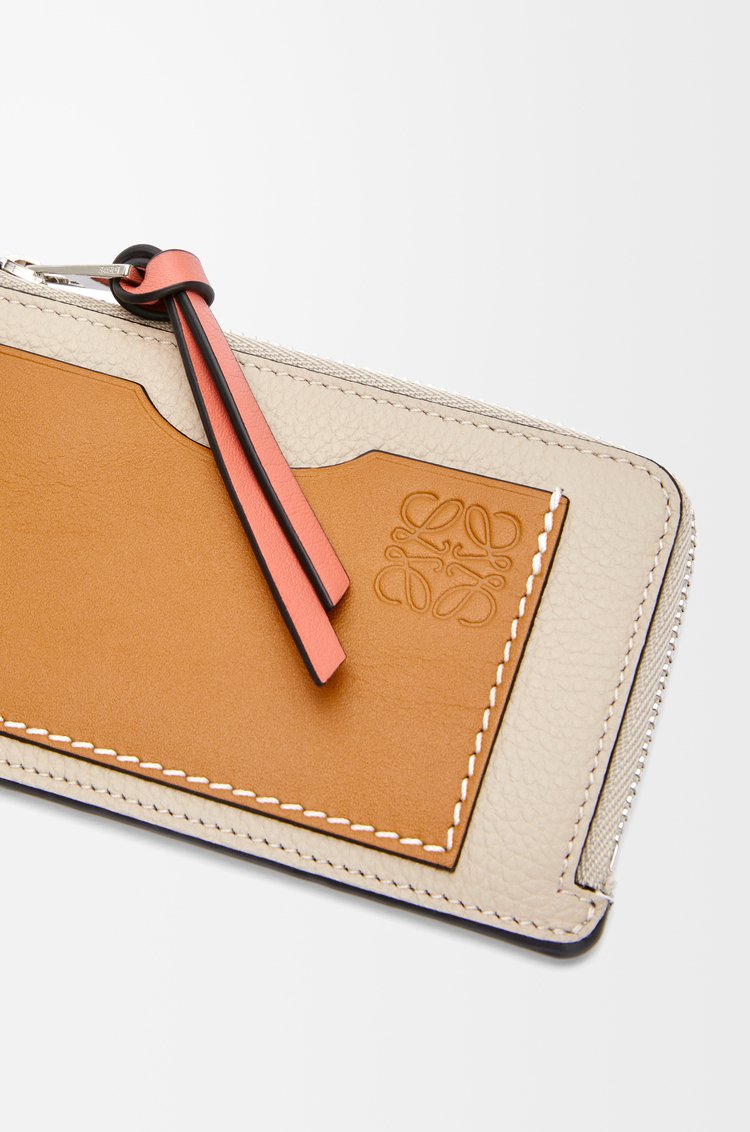 LOEWE Tarjetero-monedero en suave piel de ternera graneada Avena Claro/Miel