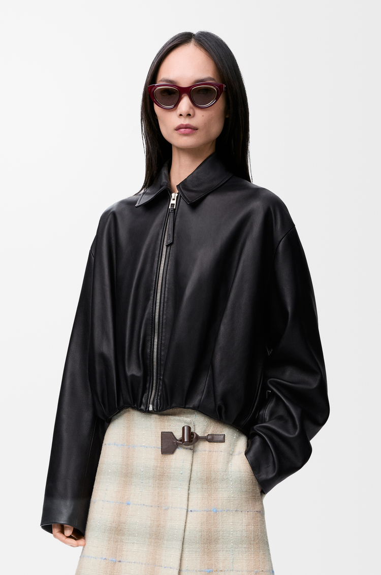 LOEWE Draped jacket in nappa lambskin Black