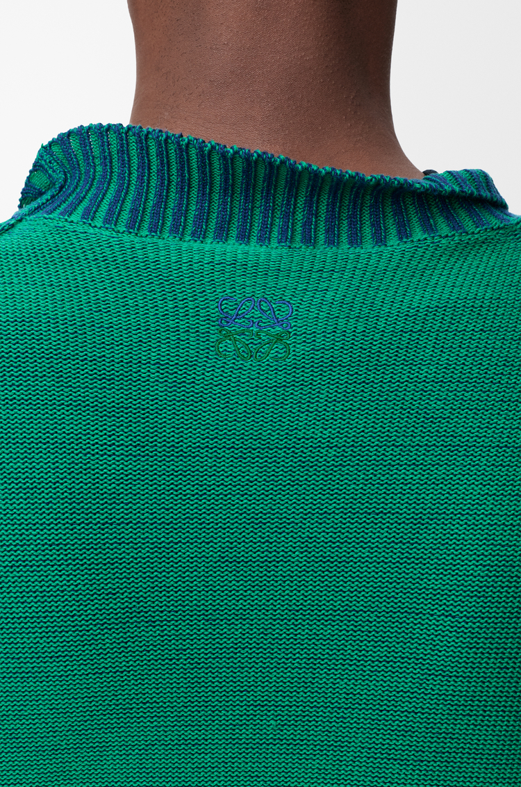 LOEWE Sweater in cotton and wool Green/Blue