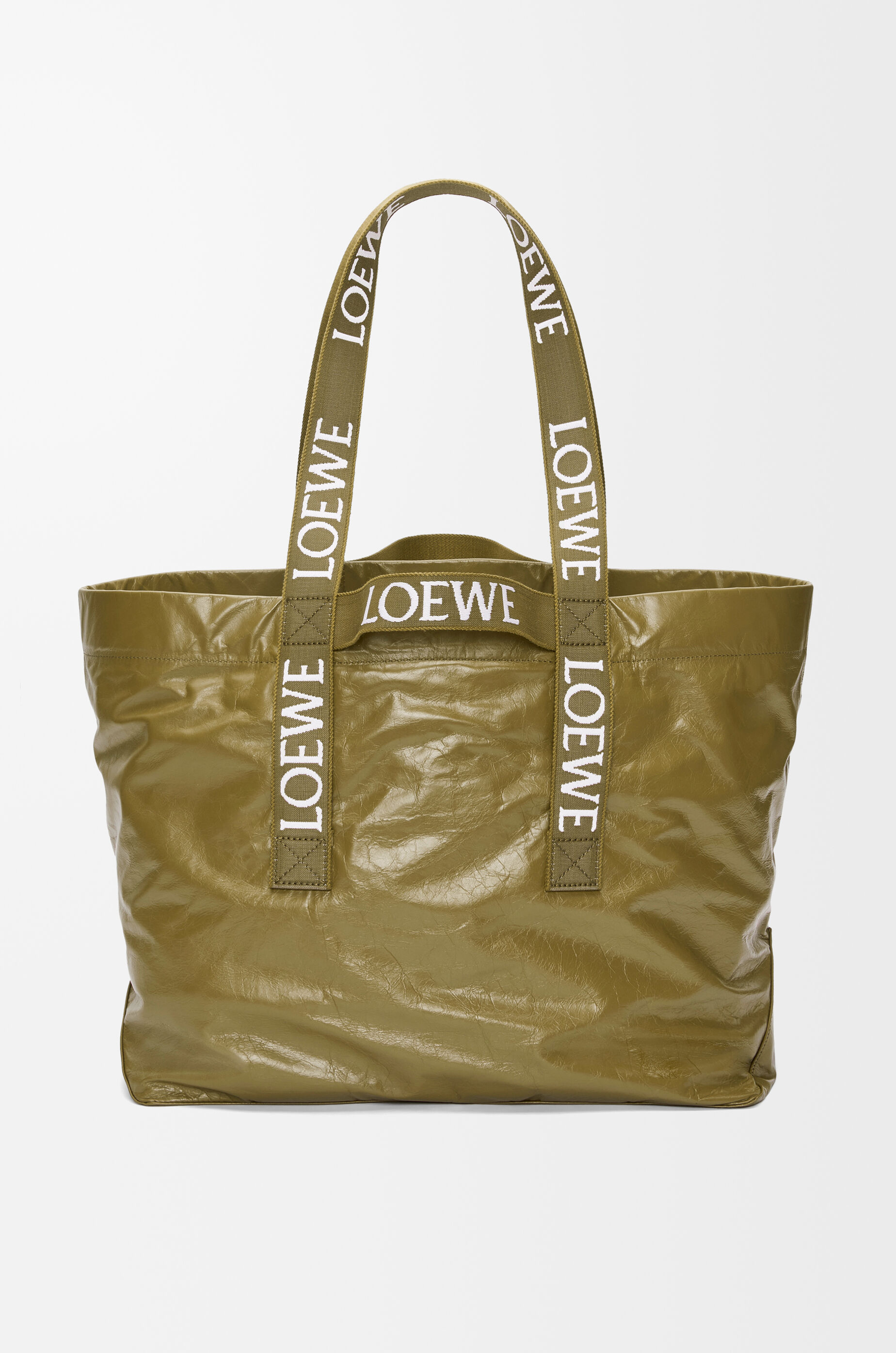 Fold Shopper in paper calfskin Green - LOEWE