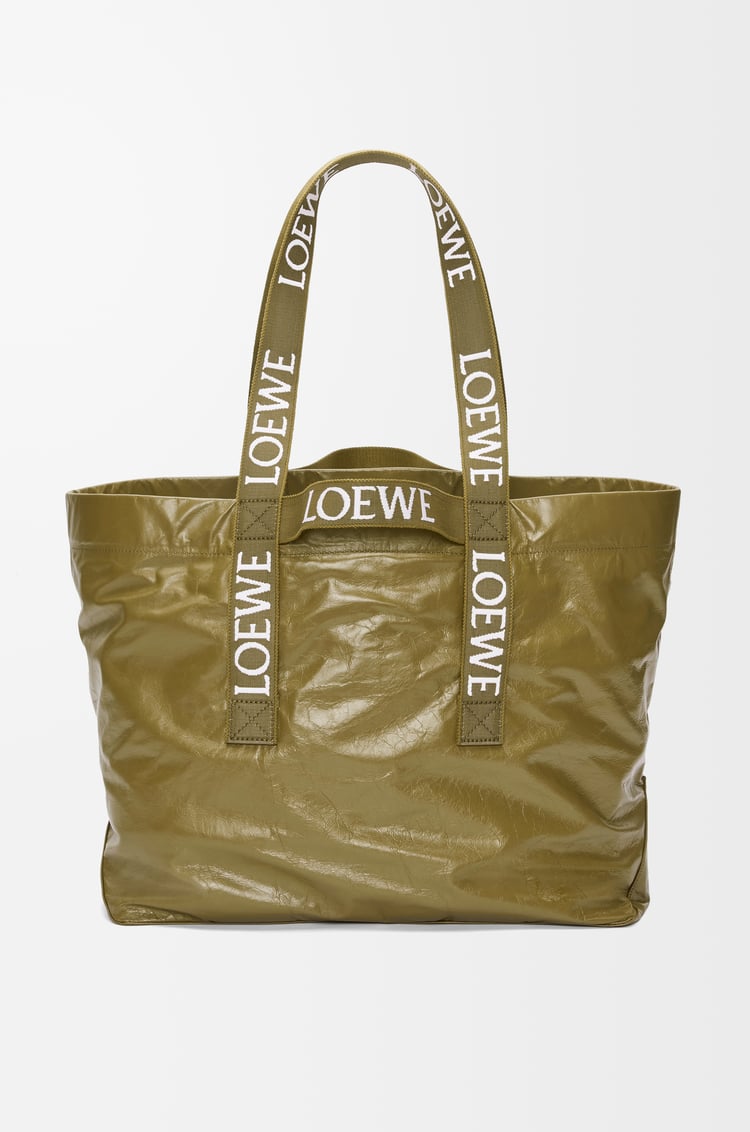 LOEWE Fold Shopper in paper calfskin Olive