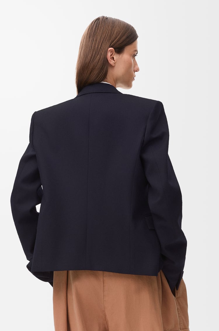 LOEWE Short jacket in wool Navy Melange