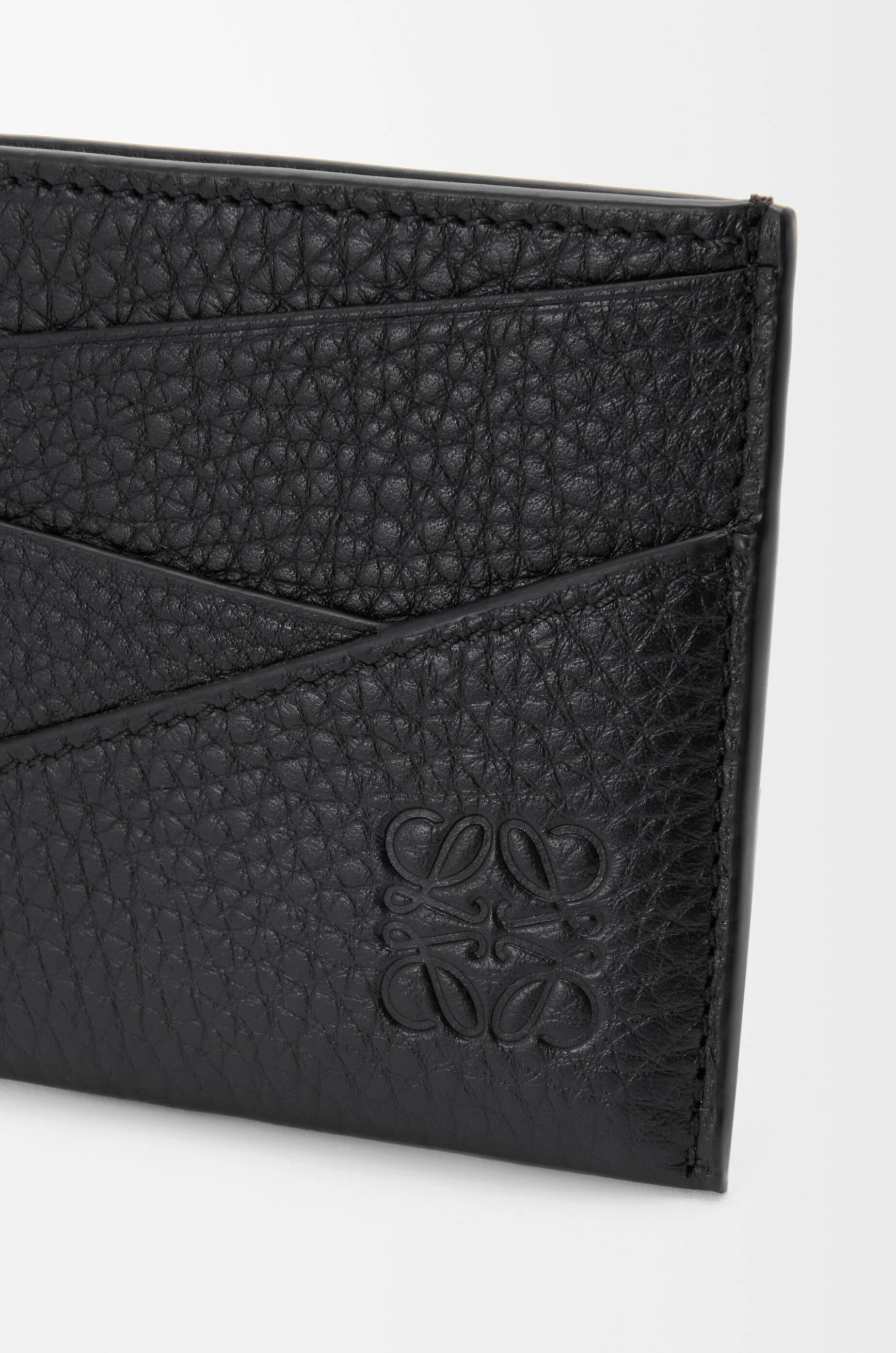 Puzzle plain cardholder in supple grained calfskin Black - LOEWE