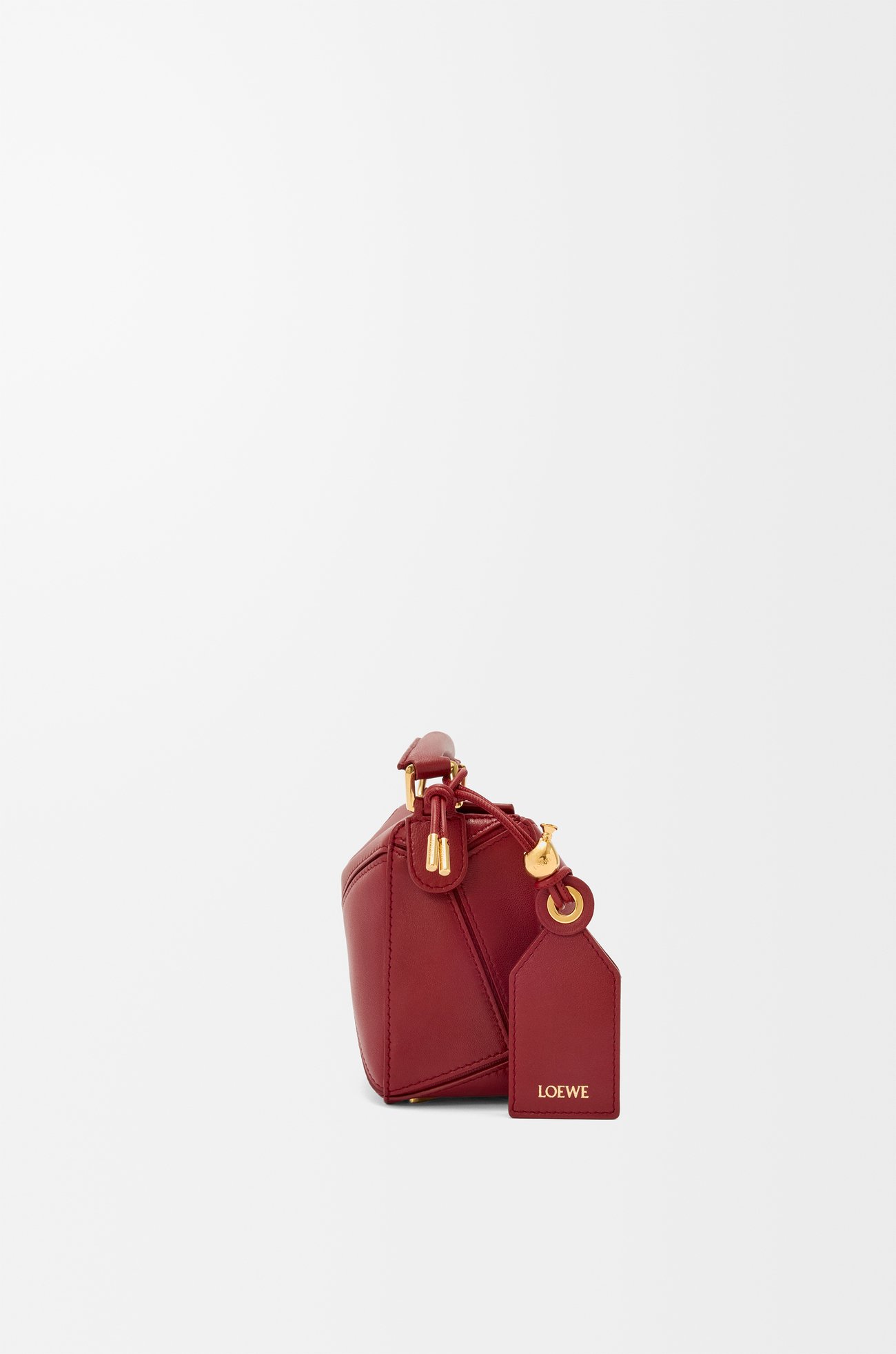 LOEWE Mini Featherlight Puzzle bag in nappa lambskin Burnt Red