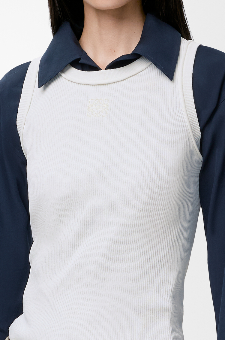 LOEWE Débardeur Anagram en viscose stretch Blanc