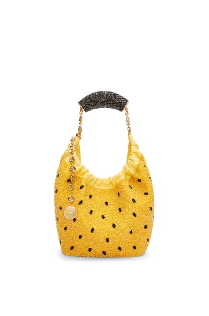 LOEWE Mini Squeeze bag in beaded leather Yellow