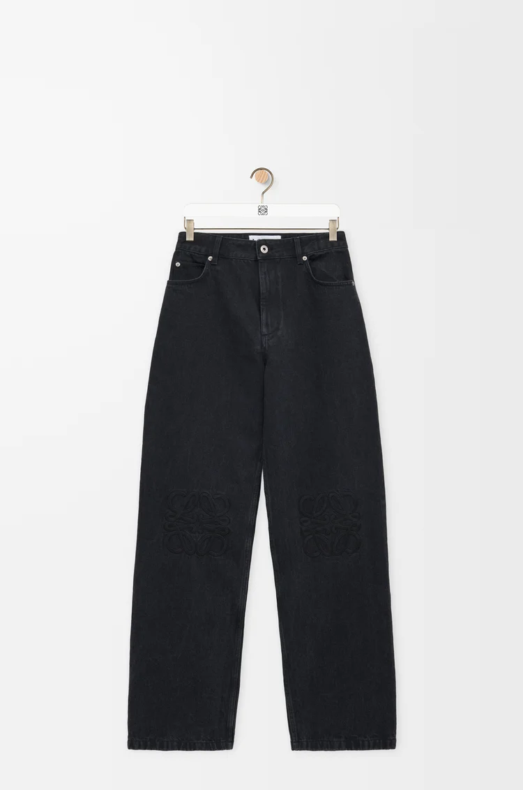 LOEWE Anagram Baggy Jeans aus Denim Schwarz