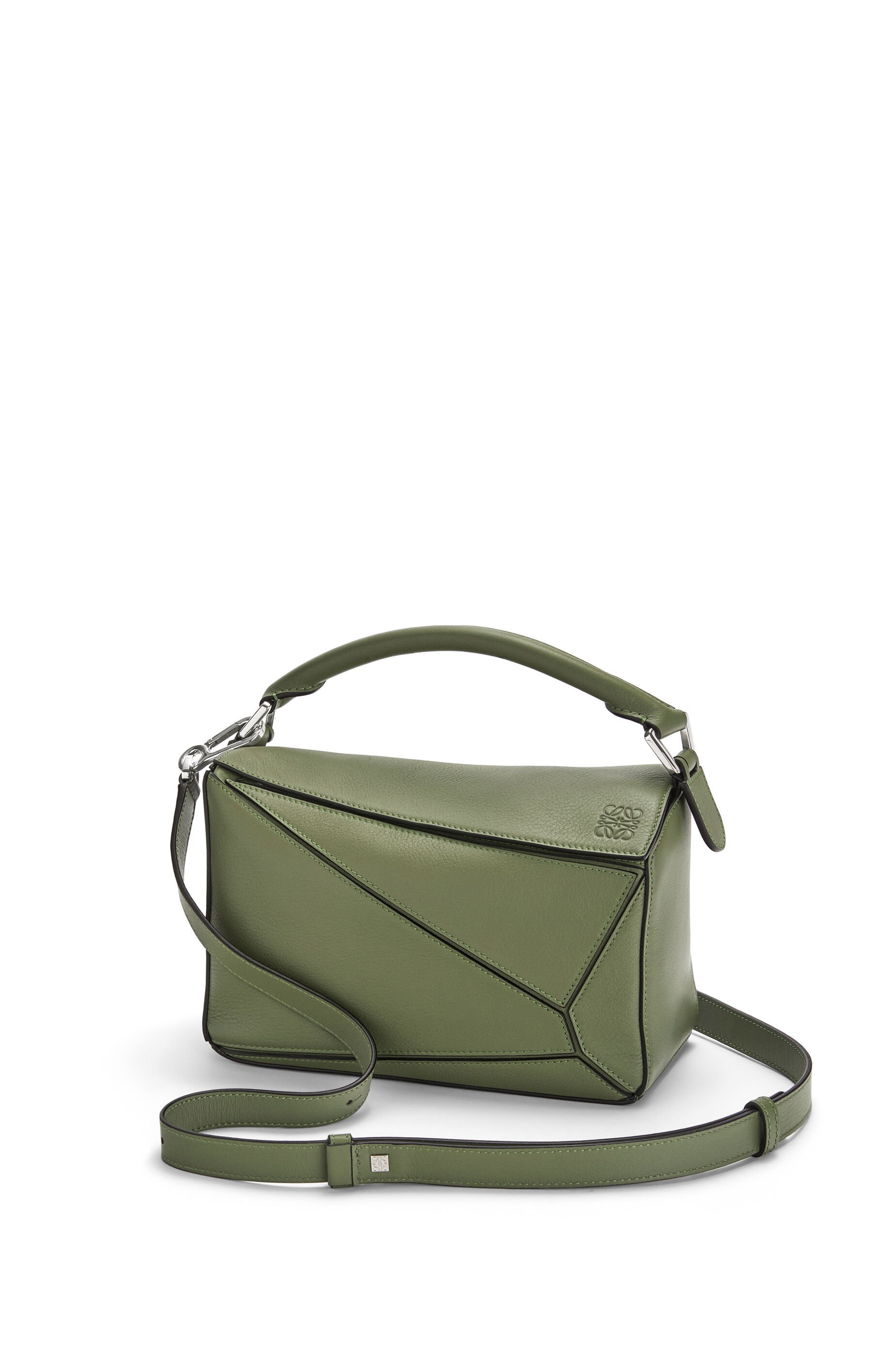 Small Puzzle bag in classic calfskin Avocado Green LOEWE