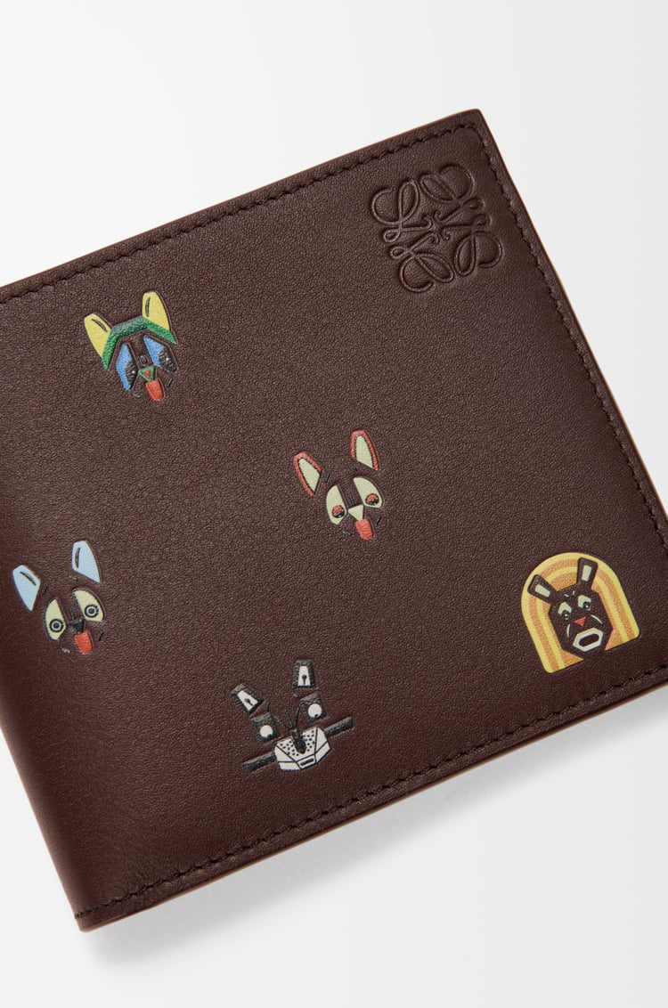 LOEWE Cats Bifold-Brieftasche aus klassischem Kalbsleder Braun