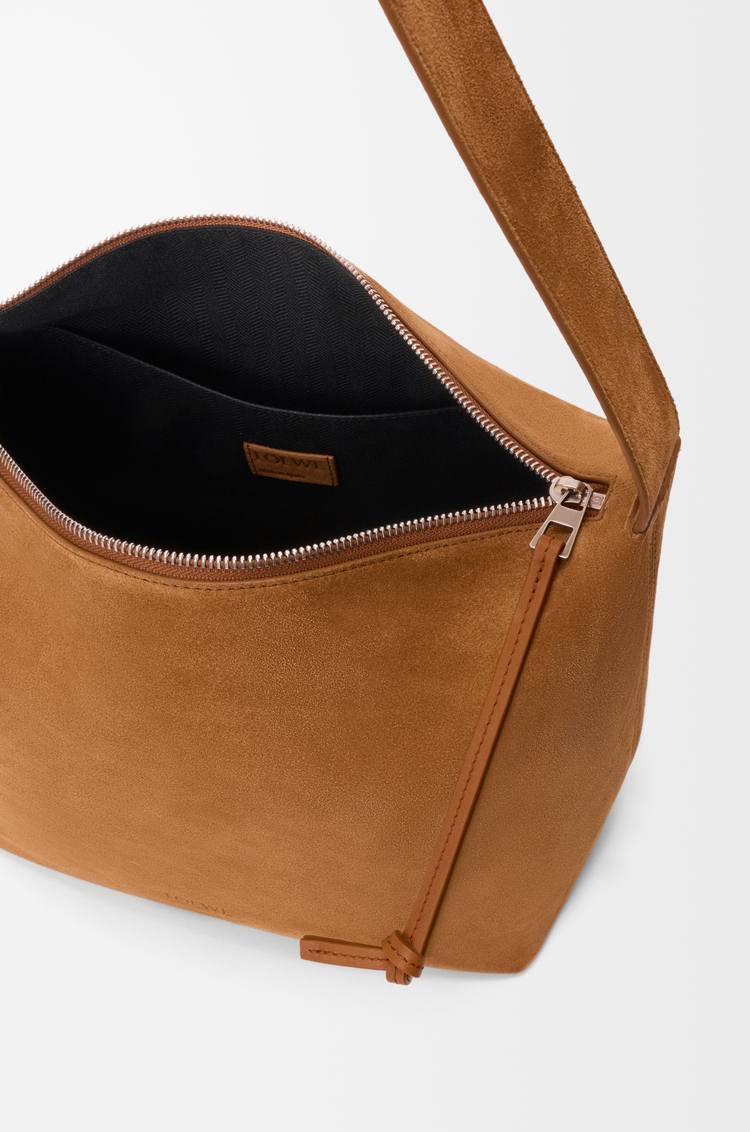 LOEWE Bolso Loop hobo mediano en ante de piel de ternera Tabaco