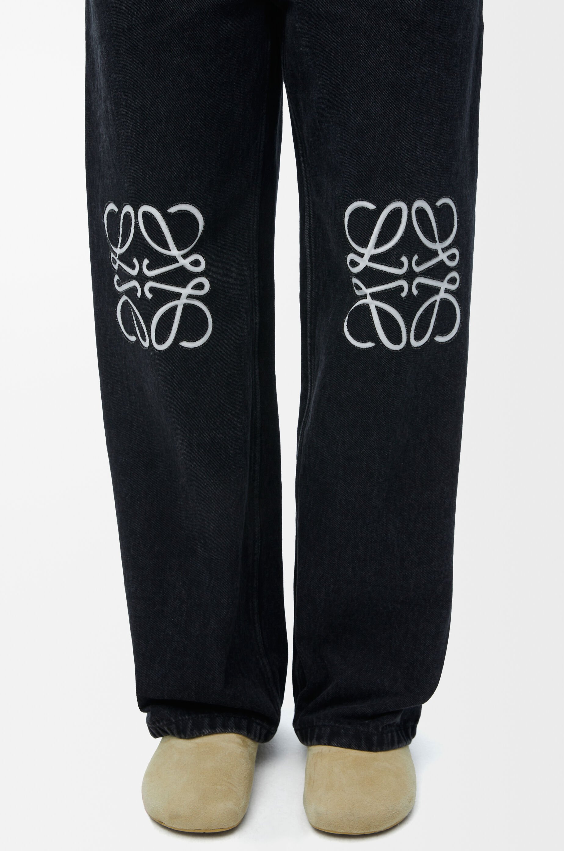 Anagram baggy jeans in denim Black - LOEWE