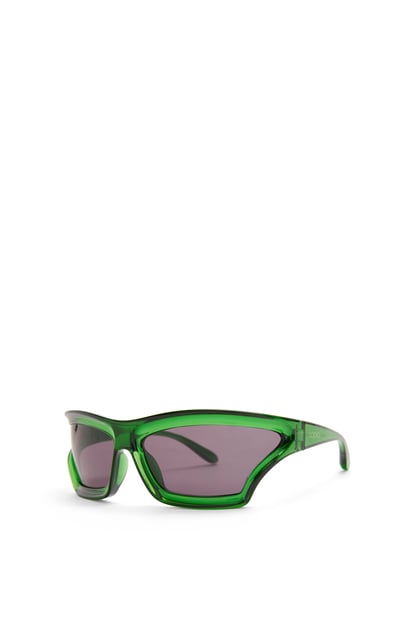LOEWE Gewölbte Masken-Sonnenbrille aus Nylon Transparentes Grün plp_rd