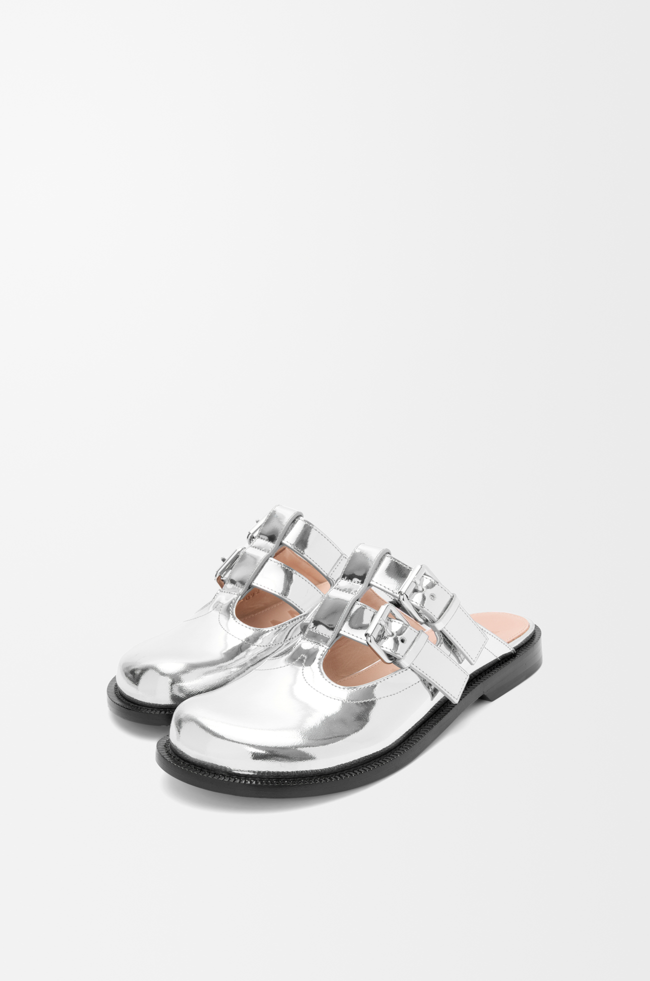 LOEWE カンポ メリージェーン ミュール（メタリックカーフ） シルバー